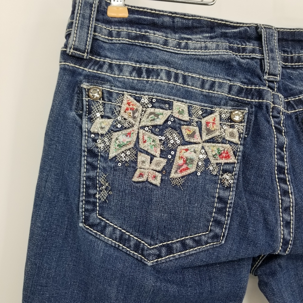 Miss Me Signature Cuffed Floral Skinny Jeans - Picture 4 of 11